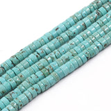 NITOPUPU 150Pcs 4 2mm Natural Turquoise Spacer Stone Beads for Jewelry Making Supplies, Loose Semi Flat Round Gemstone Tube Bea