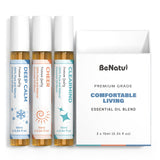 Essential Oil Set (Deep Calm, Cheer, ClearMind), Aromatherapy Roll On Blends for Massage, Body Care & Home Use, Great Fragrance 