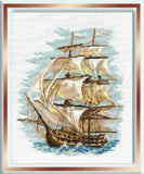 Riolis 479 - Ship - Counted Cross Stitch Kit 11 X 15 Zweigart 15 Ct. White Aida 12 Colors