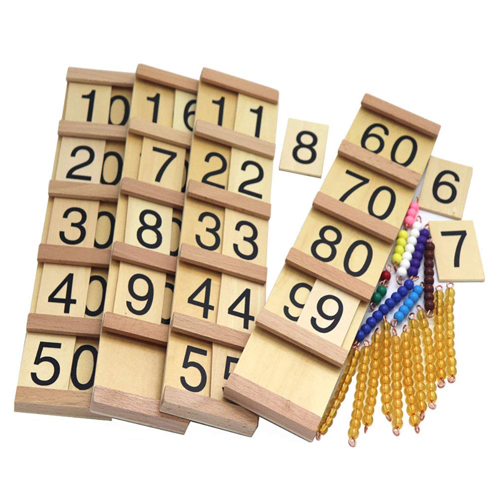 Kghios Montessori Math Toys Material for Toddlers Seguin Boards with Beads Home Edition,Montessori Seguin Boards & Beads