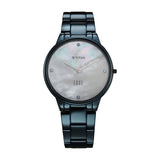 Edge Titan Metal Ladies Allure Quartz Analog Rich Mother Of Pearl Dial Stainless Steel Strap Watch For Women-2734Qm01