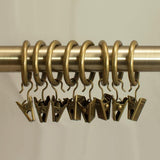 Meadawgs 12 Pieces Metal Curtains Drapery Rings with Clips Bronze 25mm