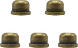 ECUDIS Pack of 5 Solid Metal Lamp Finials Caps Knob for Lamp Shade Holder Harp, 1/2 Inch Tall (Antique Brass)