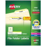 Avery 5966 Permanent Filing Labels, 1/3 Cut, 1500/BX, Yellow