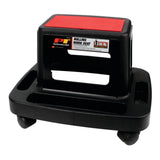Performance Tool W85026 Multi-Slot Creeper Rolling Work Seat with Storage Tray for Mechanic Garages and Workshops, Black/Red, 18