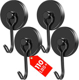 MIKEDE Black Magnetic Hooks Heavy Duty, 110LB Swivel Swing Strong Magnetic Hooks Cruise,Neodymium Hook Magnets for Hanging, Home
