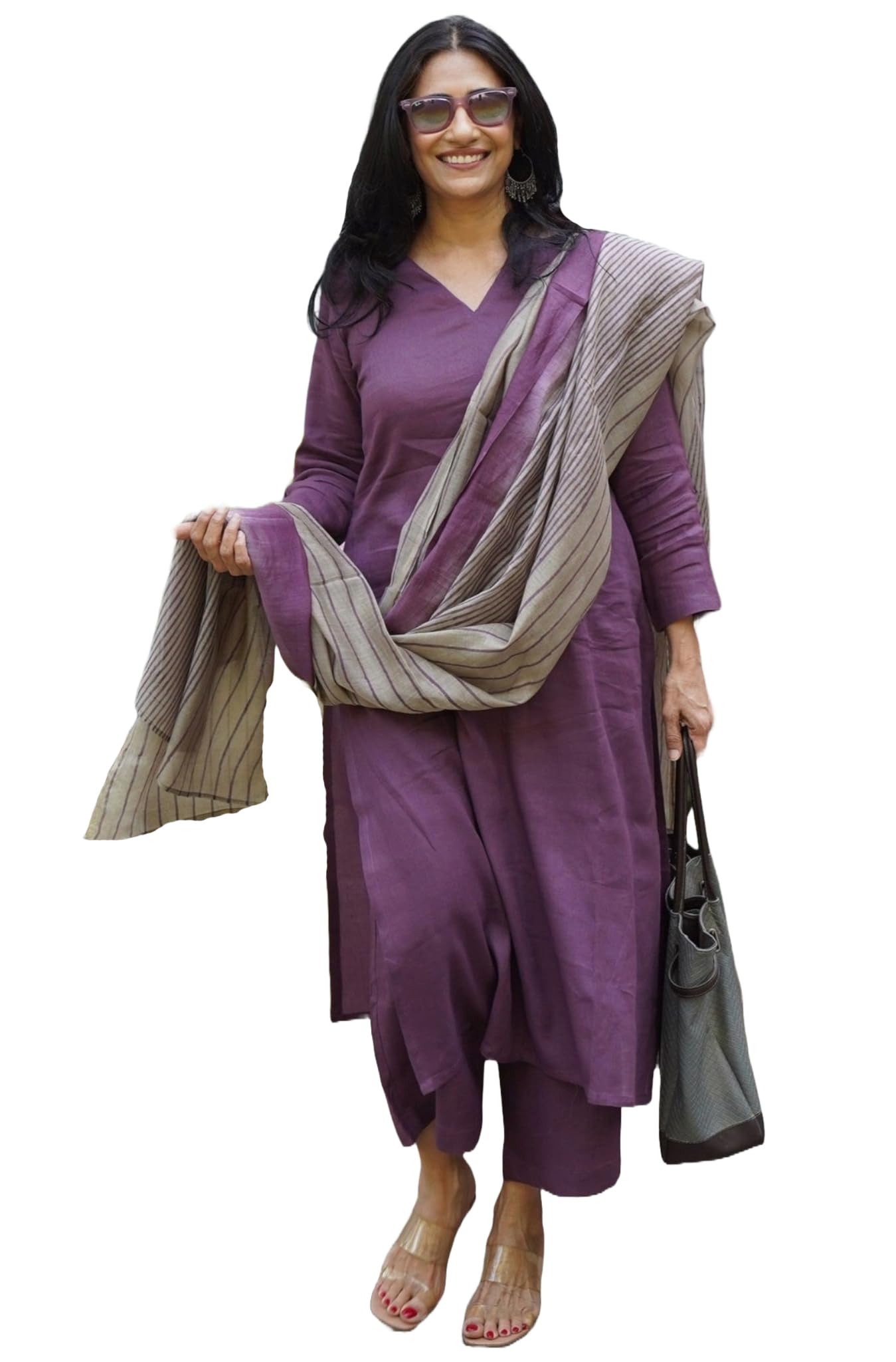 Gosriki Women'S Rayon Blend Straight Solid Kurta With Pant & Dupatta (Rozana Wine-Gs_Xxl_Wine_Xx-Large),Wine,2,B0DNBDDJ42