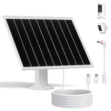 DSOGFOA 8W Solar Panel for Security Camera,Waterproof Outdoor Solar Charger with DC&Micro USB&USB-C Port for Ring/Eufy/Wyze Rech