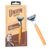 Union Razors Rz1 Wooden Handle Safety Razor With Replaceable Blade - Traditional Shaver - Wood
