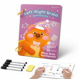 Qlect Brain Development Activity Book For Kids | Left Right Brain Exercise Writing Board | Reusable Learning Kit With Markers | 