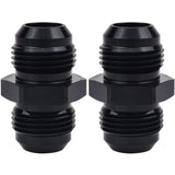 EVIL ENERGY 12AN Male to Male Flare Coupler Union Straight Fuel Hose Adapter Fitting Black 2PCS