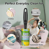 COMMEMA Lint Rollers for Pet Hair Extra Sticky, Pet Hair Remover Set Brush for Dog & Cat Hair Removal, Clothes, Furniture, 2 Han