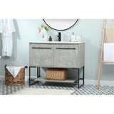 Elegant Decor Sloane 40 Mdf And Steel Single Bathroom Vanity In Concrete Gray