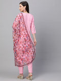 Gosriki Women'S Cotton Blend Solid Straight Kurta With Pant & Dupatta (Authentic-Baby Pink_L-Gs_Baby Pink_L-Gsarge),Baby Pink,,B0BNHCTZ9M
