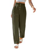 Toplot Women Casual Slanted Pocket Elastic Waist Tapered Pants (Pleated-Pant-5194-Olive-32),Olive,32,B0D9JFD5HQ