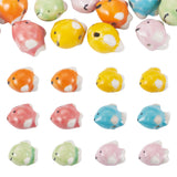 Boutigem 12Pcs Handmade Porcelain Dolphin Beads Cute Cartoon Dolphin Ceramic Beads Ocean Animal Spacer Bead Porcelain Fish Craft