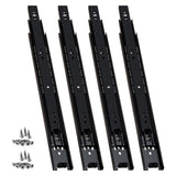 2 Pairs Heavy Duty Drawer Slides 12 inch 3-Section Full Extension Ball Bearing Side Mount Drawer Slides 100 LB Capacity