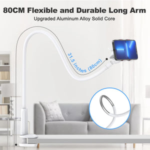 VIVI MAO Gooseneck Cell Phone Holder, Universal 360 Flexible Phone Stand Lazy Bracket Mount Long Arms Clamp for Phone 13 Pro Xs