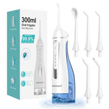 Water Dental Flossers for Teeth,300ML Cordless Portable Electric Water Flosser, 4 Modes Oral Irrigator, Waterproof Rechargeable 