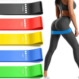 Tortoise Zone Exercise Resistance Loop Bands Set of 5 Stretch Workout Bands with 5 Resistance Levels for Strength Training, Yo