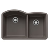 BLANCO 443101 Diamond 60/40 Undermount Kitchen Sink, 32 L X 21 W - Volcano Gray
