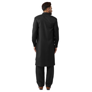 Sojanya (Since 1958 Men'S Black Cotton Kurta Pathani Set Size Xl