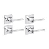 Kwikset Casey Entry Door Handle with Lock and Key, Secure Keyed Reversible Lever Exterior, for Front Entrance and Bedrooms, Poli