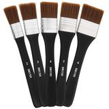5 Pcs Wide Flat Paint Brushes, Art Brushes for Acrylic Painting Soft Painting Brushes Assorted Sized Craft Brushes Nylon Chip Br