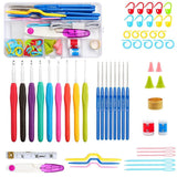 Mechdel Knitting Set, Needle Arts Craft Tools With Plastic Yarn/Knitting Hook/Multicolor (52PcsKnitting Crochet)