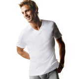 Hanes Mens ComfortSoft Tagless VNeck TShirt (6 Pack),White,2XL US