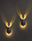 Fuloon Antler Night Light with Remote Control, Adjustable Deer Wall Lamp Battery Operated and Removable Charging for Bedroom, Li