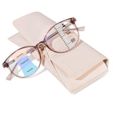 OPTOFENDY Progressive Multifocal Reading Glasses for Women Men, TR90 Blue Light Computer Readers Anti Glare/Eyestrain, Crystal B