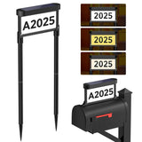 Solar Address Sign Light with Stakes & Mailbox Mount, 2000mAh Battery, Double-Sided LED House Numbers for Yard or Wall, Waterpro