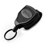 KEYBAK SUPER48 HD 8oz. Locking Retractable Keychain, 48 Stainless Steel Cable, Tough Polycarbonate Case, Leather Duty Belt Loo