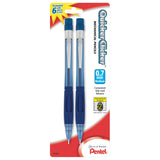 Pentel Quicker Clicker Automatic Pencils, 0.7mm, Transparent Blue Barrel and Purple Barrel, Pack of 2 Pencils (PD347BP2K6)