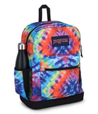 Jansport Cross Town Plus Backpack - Large Main Compartment, Side Water Bottle Pocket, 15-Inch Padded Laptop Sleeve - Red/Multi H