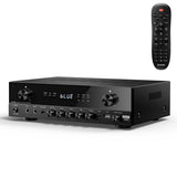 Donner Stereo Audio Amplifier, 600W Peak 2 Channel Receiver with Bluetooth 5.3, Phono, Optical, Coaxial, USB, FM, 2 Mic-in, Aux,
