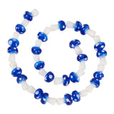 KISSITTY Lampwork Mushroom Beads Blue Color Crystal Cute Mini Mushrooms Ornament Drilled Loose Spacer Beads for DIY Necklaces Br