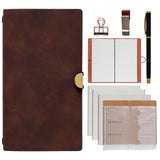 Travelers Journal Notebook Refillable Vegan Leather Travel Journal 8.6X4.7inch