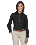 Harriton Ladies 6.5 oz. LongSleeve Denim Shirt 2XL WASHED BLACK