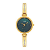 Timex Analog Watch For Women With Mother Of Pearl Green Round Dial & Gold Brass Bracelet Band Water Resistant Women'S Wrist Watc