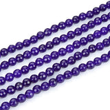 Adabele 46pcs Natural Amethyst Purple Jade Gemstone 8mm Faceted Round Beads