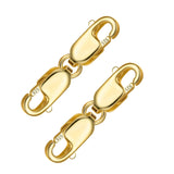 Bracelet Extender Gold Necklace Clasps and Closures 14K Gold Plated 925 Sterling Silver Double Lobster Clasp Double Claw Connect