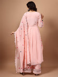 Wedani Faux Georgette Embroidered Kurta Set With Duptta For Women (In Alpha 3Xl Regular Peach),PEACH,3XL,Faux Georgette,Anarkali,Kurta Set