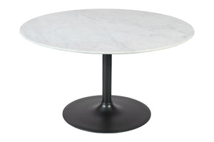 Rowan 42 Modern Luxury Pedestal Round Marble Dining Table