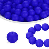 HARFINGTON 160Pcs Silicone Beads 12mm Round Rubber Focal Beads Bulk for Pens Keychain Bracelet Necklace DIY Crafts Making, Sapph