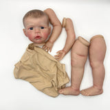 TERABITHIA 24Inches Hand Draw Hair Already Painted Kits Realistic Reborn Baby Doll Parts with Detailed Painting Veins Lifelike N