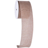 Meseey Natural Organic Linen Ribbon with Wired Edges - 2.5 x30ft Rustic Boho Wedding Ribbon for Organic Clay Decor, Eco-Friend