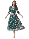 Toplot Dress For Women With Floral Print (Dress-5133-Rama-L) Turquoise,Turquoise,,B0CPPLZZK6
