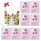 8 Pack Rose Face Mask,Pink Face Masks Spa Day kit Supplies for Teens Girls Women,Sheet Facial Mask Skincare for Kids Gifts Set,H